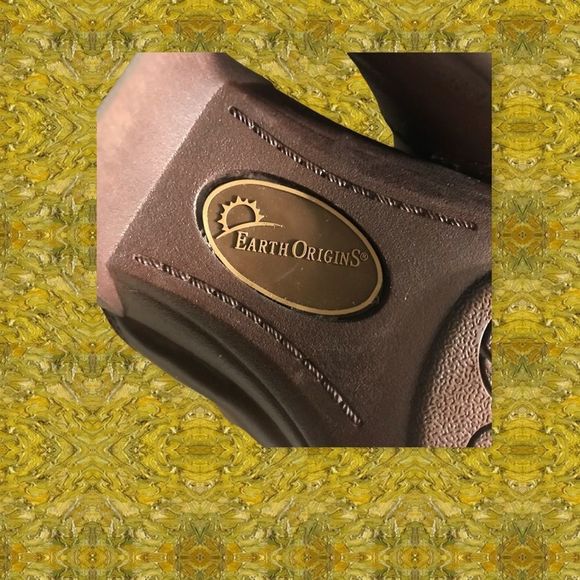 EARTH ORIGINS Mules Brown Leather Gold Buckle 2” Heel Size 8 - Picture 7 of 7